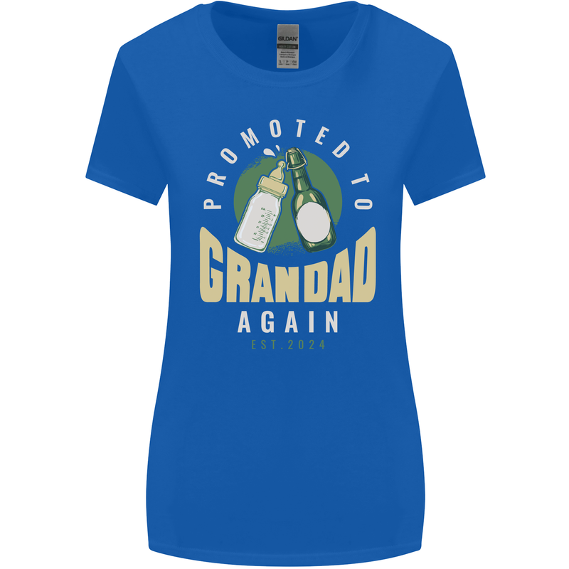 Promoted to Grandad Est. 2024 Womens Wider Cut T-Shirt Royal Blue
