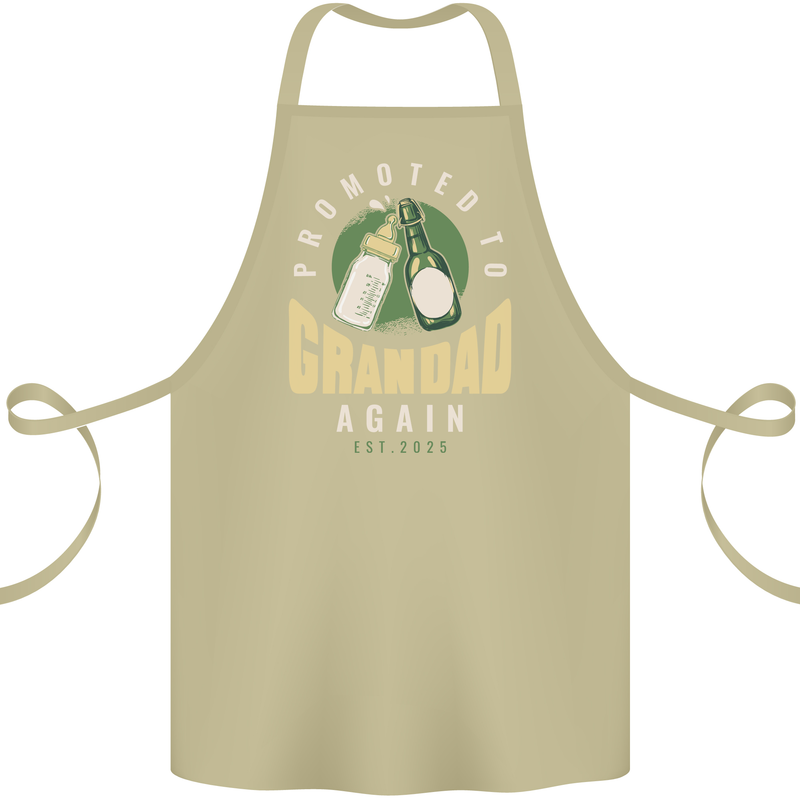 Promoted to Grandad Est. 2025 Cotton Apron 100% Organic Khaki