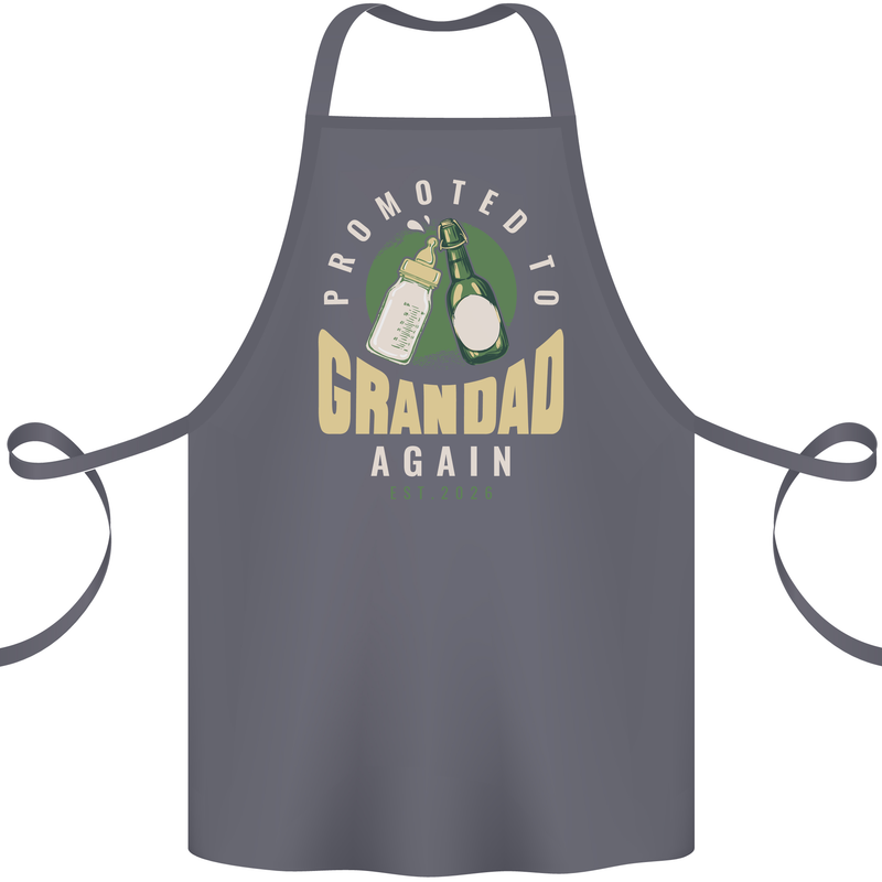 Promoted to Grandad Est. 2026 Cotton Apron 100% Organic Steel