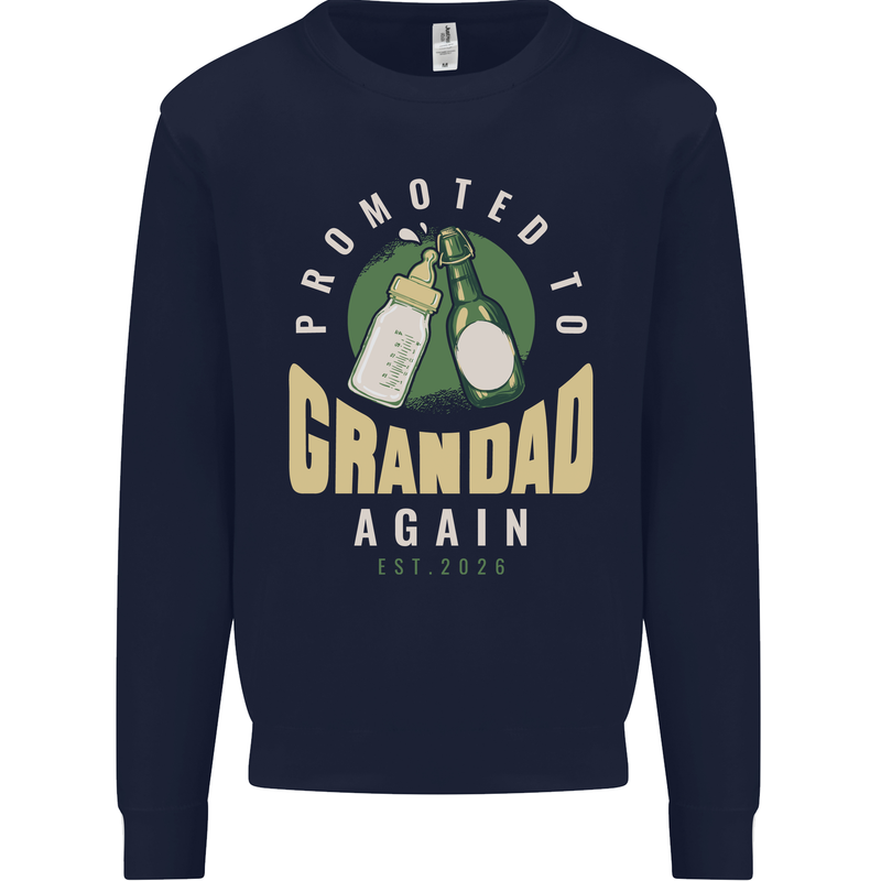 Promoted to Grandad Est. 2026 Kids Sweatshirt Jumper Navy Blue