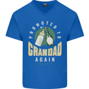 Promoted to Grandad Est. 2026 Mens V-Neck Cotton T-Shirt Royal Blue