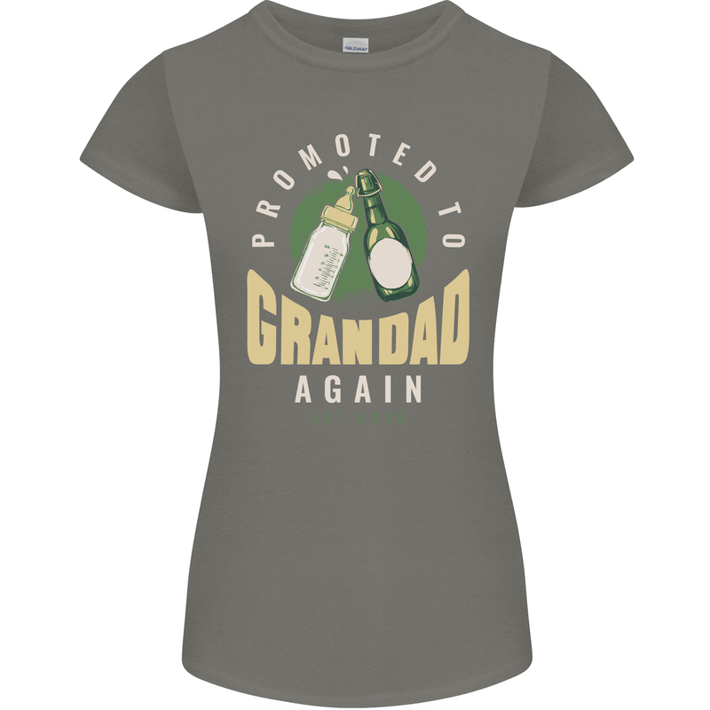 Promoted to Grandad Est. 2026 Womens Petite Cut T-Shirt Charcoal