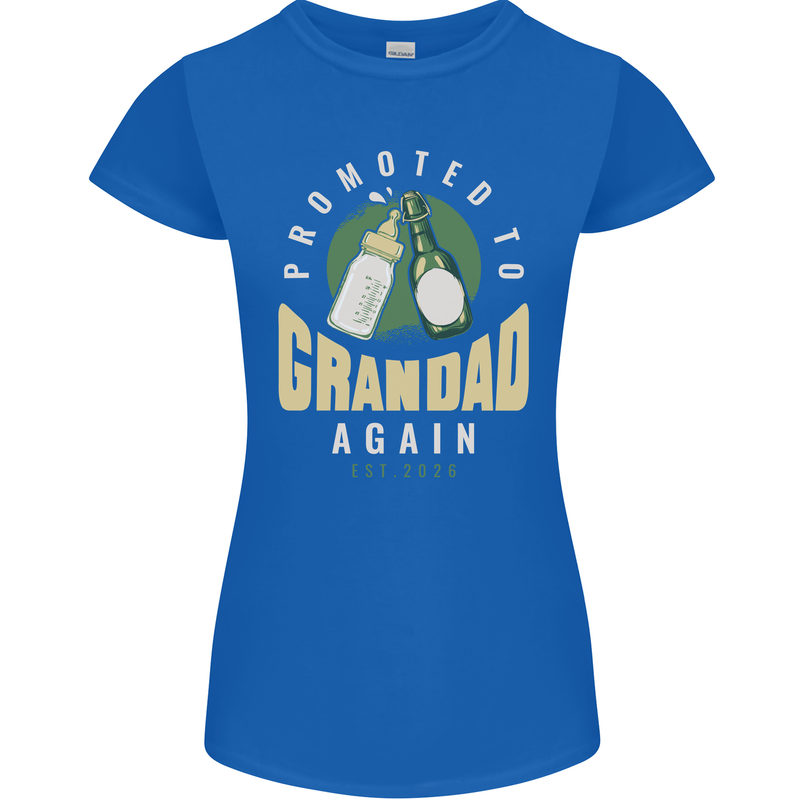 Promoted to Grandad Est. 2026 Womens Petite Cut T-Shirt Royal Blue