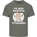 Promoted to Grandma Funny Baby Boy Girl Mens Cotton T-Shirt Tee Top Charcoal