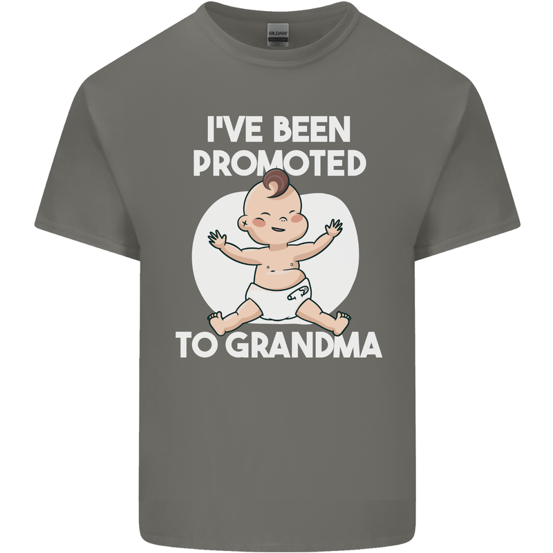 Promoted to Grandma Funny Baby Boy Girl Mens Cotton T-Shirt Tee Top Charcoal