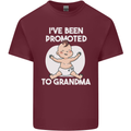 Promoted to Grandma Funny Baby Boy Girl Mens Cotton T-Shirt Tee Top Maroon