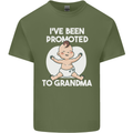 Promoted to Grandma Funny Baby Boy Girl Mens Cotton T-Shirt Tee Top Military Green