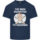 Promoted to Grandma Funny Baby Boy Girl Mens Cotton T-Shirt Tee Top Navy Blue