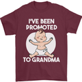 Promoted to Grandma Funny Baby Boy Girl Mens T-Shirt 100% Cotton Maroon