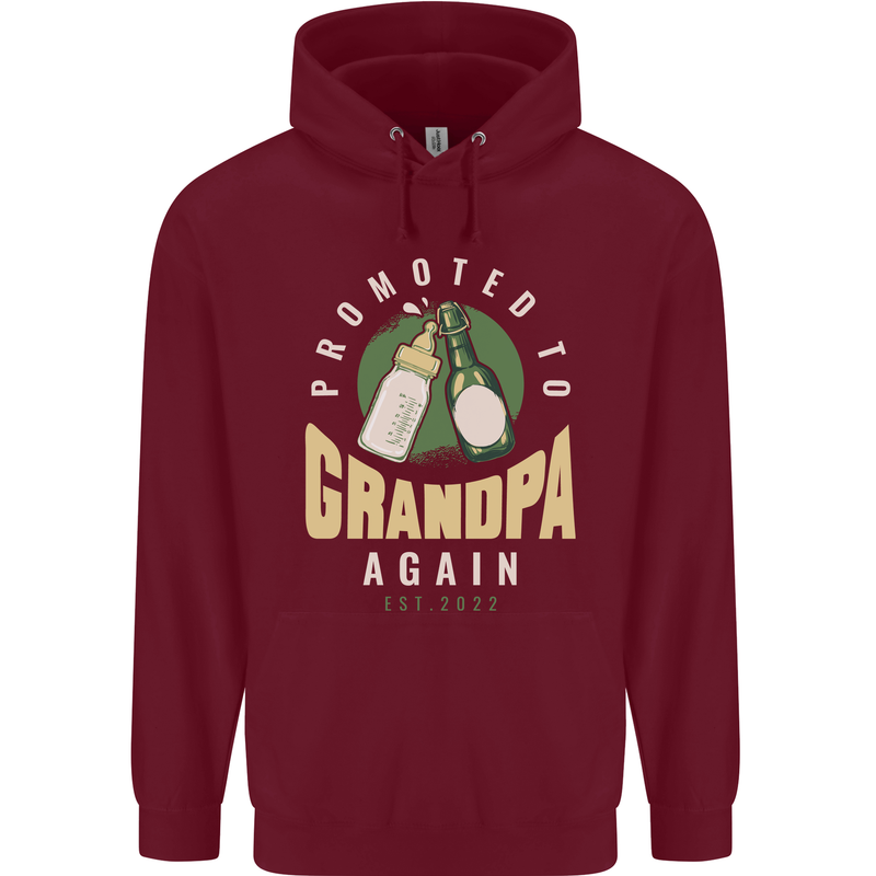 Promoted to Grandpa Est. 2022 Childrens Kids Hoodie Maroon