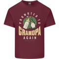 Promoted to Grandpa Est. 2022 Mens Cotton T-Shirt Tee Top Maroon