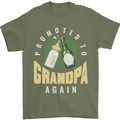 Promoted to Grandpa Est. 2022 Mens T-Shirt 100% Cotton Military Green