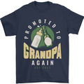 Promoted to Grandpa Est. 2022 Mens T-Shirt 100% Cotton Navy Blue