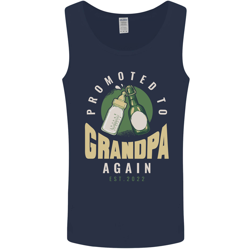 Promoted to Grandpa Est. 2022 Mens Vest Tank Top Navy Blue