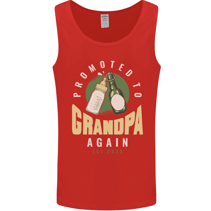Promoted to Grandpa Est. 2022 Mens Vest Tank Top Red