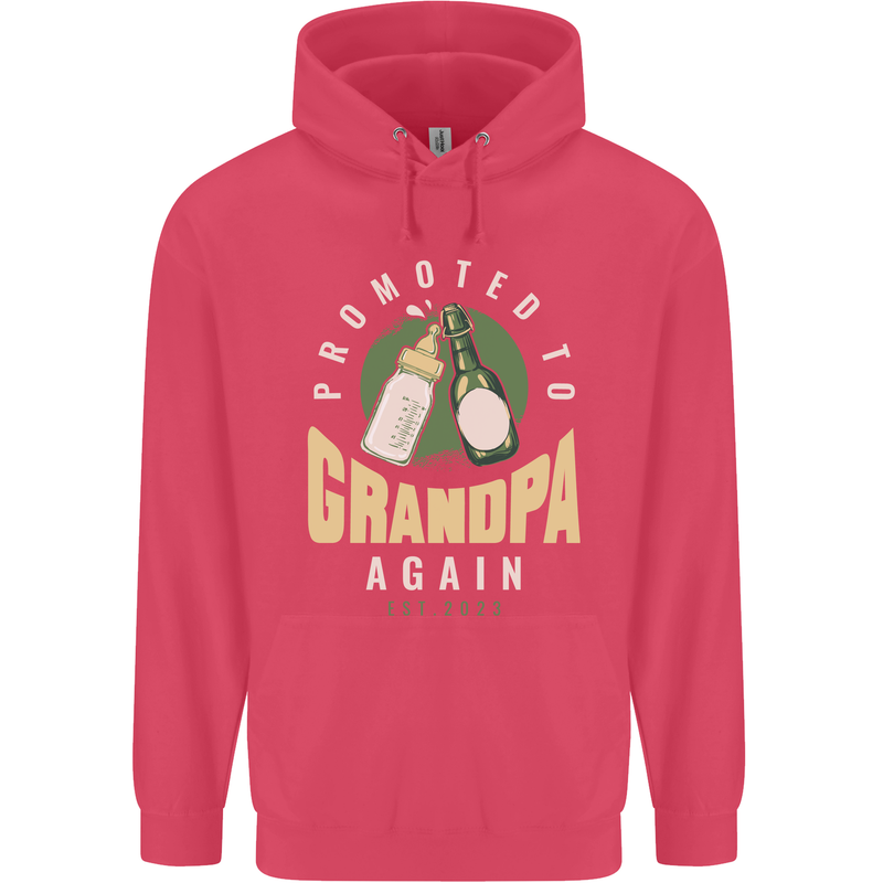 Promoted to Grandpa Est. 2023 Childrens Kids Hoodie Heliconia