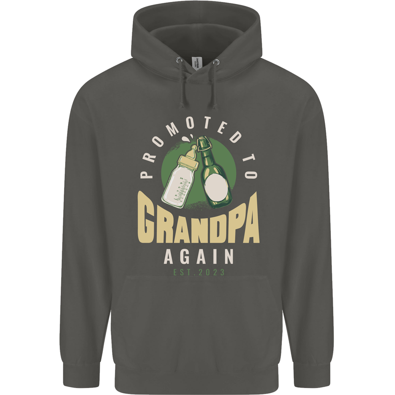 Promoted to Grandpa Est. 2023 Childrens Kids Hoodie Storm Grey