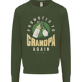 Promoted to Grandpa Est. 2023 Kids Sweatshirt Jumper Forest Green