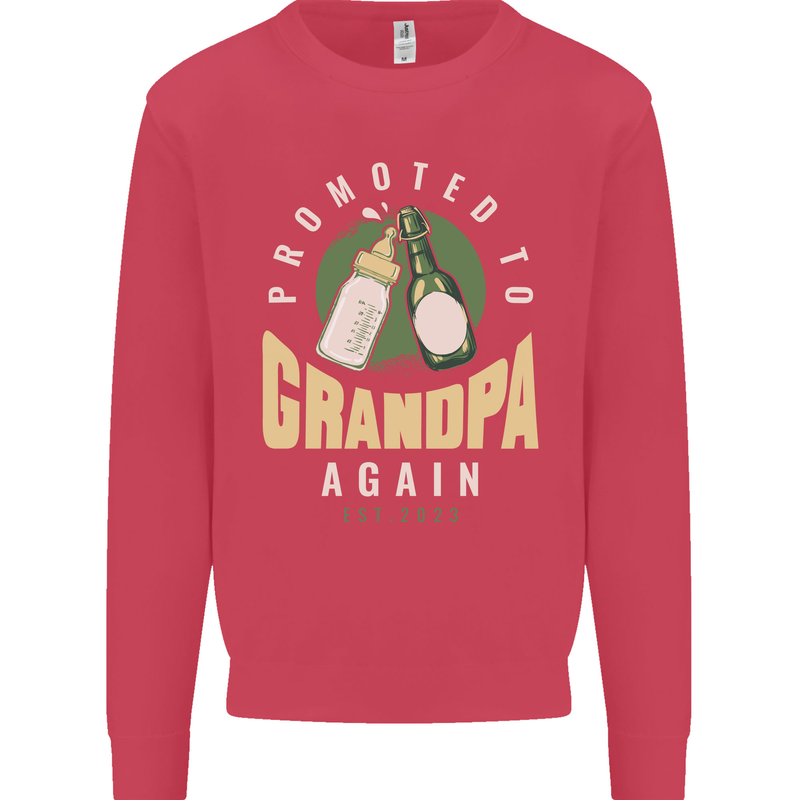 Promoted to Grandpa Est. 2023 Kids Sweatshirt Jumper Heliconia