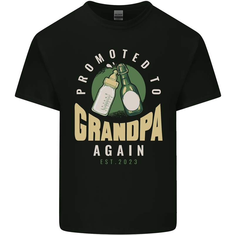 Promoted to Grandpa Est. 2023 Kids T-Shirt Childrens Black