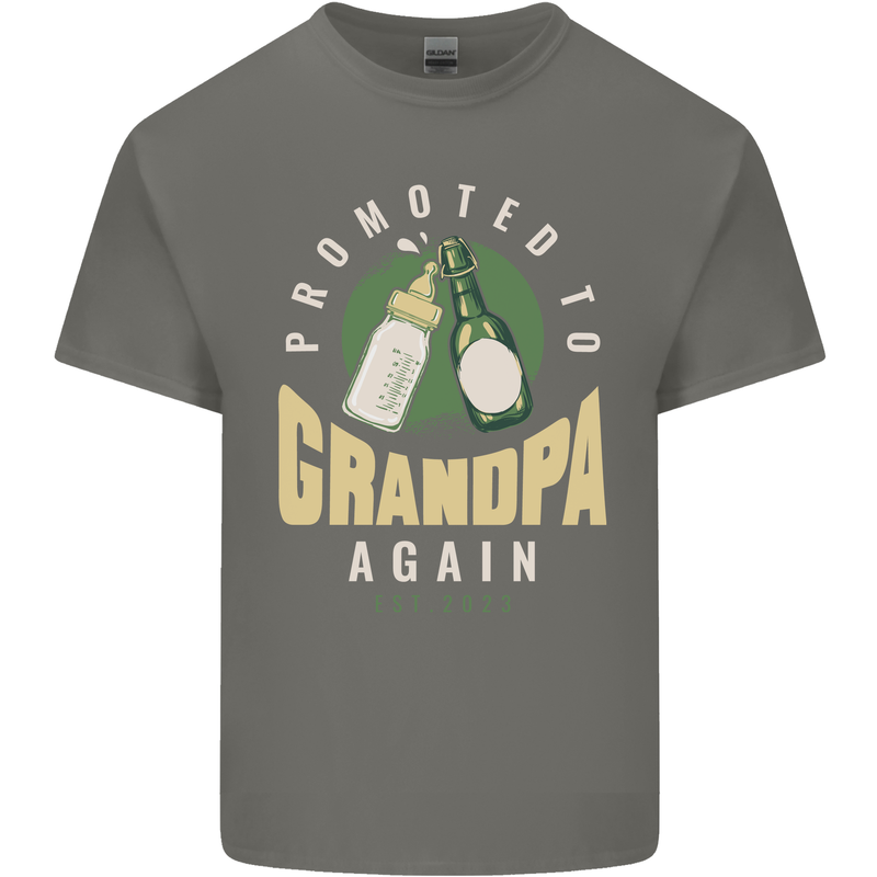 Promoted to Grandpa Est. 2023 Kids T-Shirt Childrens Charcoal