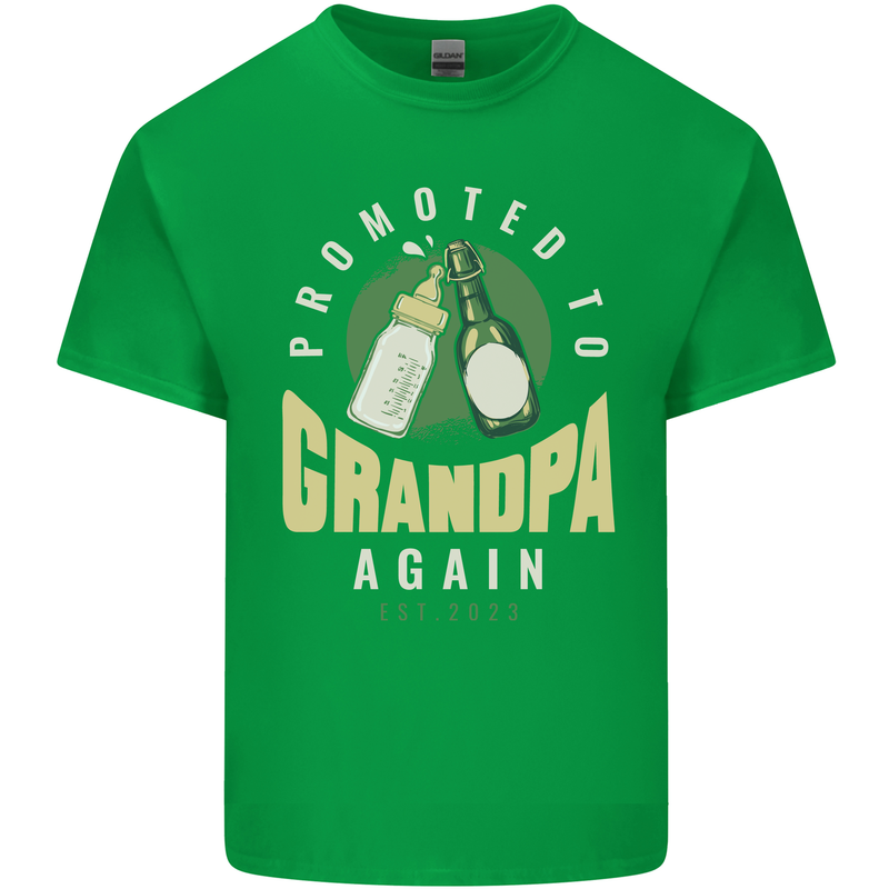Promoted to Grandpa Est. 2023 Kids T-Shirt Childrens Irish Green