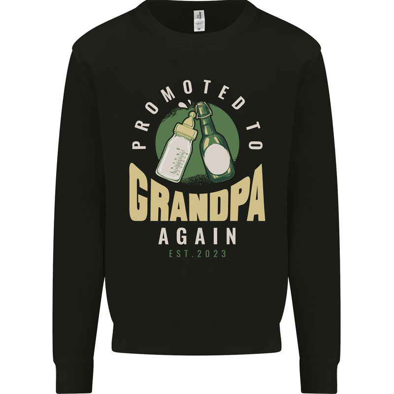 Promoted to Grandpa Est. 2023 Mens Sweatshirt Jumper Black