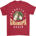 Promoted to Grandpa Est. 2023 Mens T-Shirt 100% Cotton Red