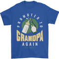 Promoted to Grandpa Est. 2023 Mens T-Shirt 100% Cotton Royal Blue