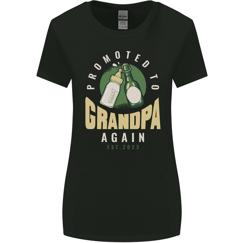 Promoted to Grandpa Est. 2023 Womens Wider Cut T-Shirt Black