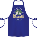 Promoted to Grandpa Est. 2024 Cotton Apron 100% Organic Royal Blue