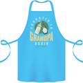 Promoted to Grandpa Est. 2024 Cotton Apron 100% Organic Turquoise