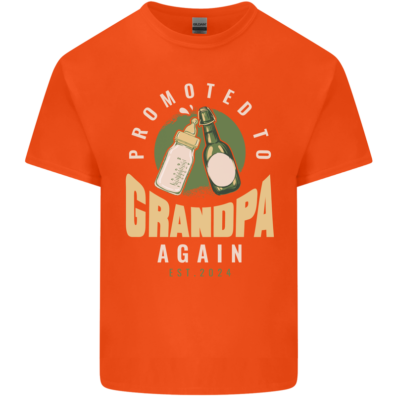 Promoted to Grandpa Est. 2024 Kids T-Shirt Childrens Orange