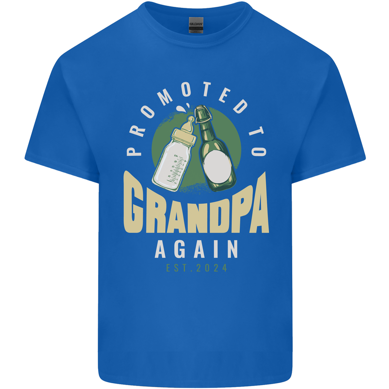 Promoted to Grandpa Est. 2024 Kids T-Shirt Childrens Royal Blue
