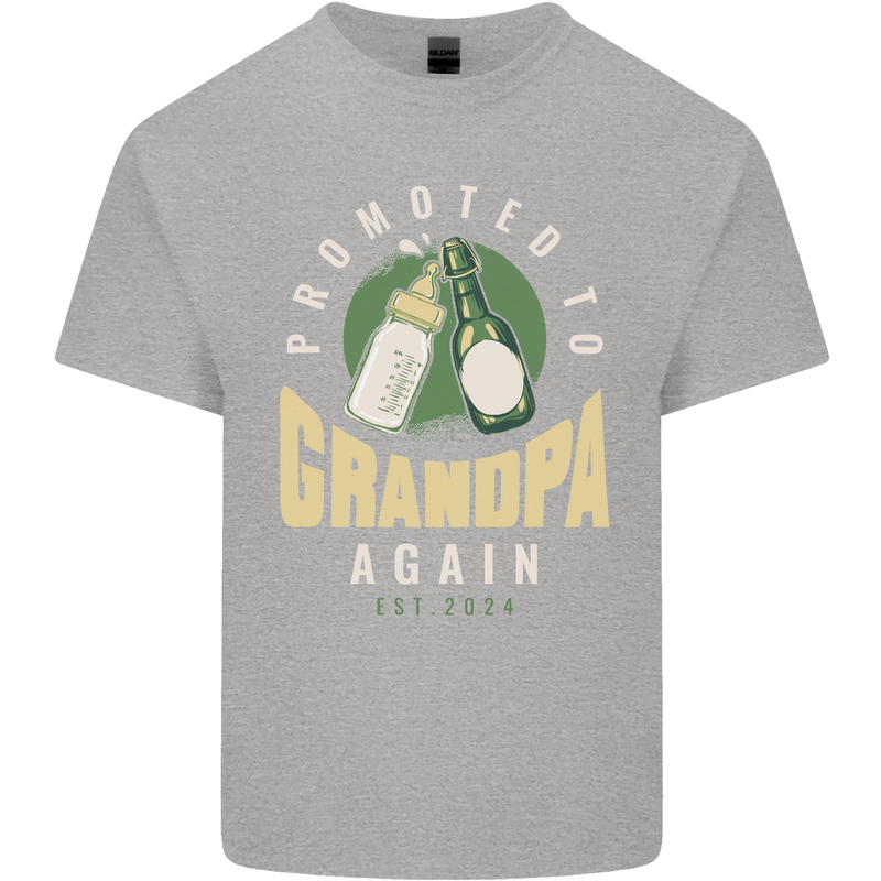 Promoted to Grandpa Est. 2024 Kids T-Shirt Childrens Sports Grey