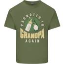 Promoted to Grandpa Est. 2024 Mens Cotton T-Shirt Tee Top Military Green