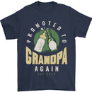 Promoted to Grandpa Est. 2024 Mens T-Shirt 100% Cotton Navy Blue