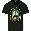 Promoted to Grandpa Est. 2024 Mens V-Neck Cotton T-Shirt Black