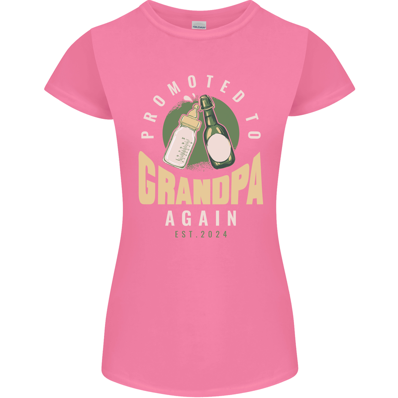 Promoted to Grandpa Est. 2024 Womens Petite Cut T-Shirt Azalea