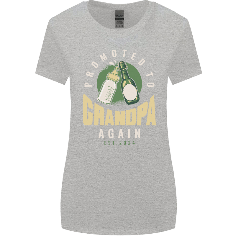 Promoted to Grandpa Est. 2024 Womens Wider Cut T-Shirt Sports Grey