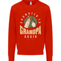 Promoted to Grandpa Est. 2025 Kids Sweatshirt Jumper Bright Red
