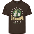 Promoted to Grandpa Est. 2025 Mens Cotton T-Shirt Tee Top Dark Chocolate