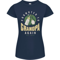 Promoted to Grandpa Est. 2025 Womens Petite Cut T-Shirt Navy Blue
