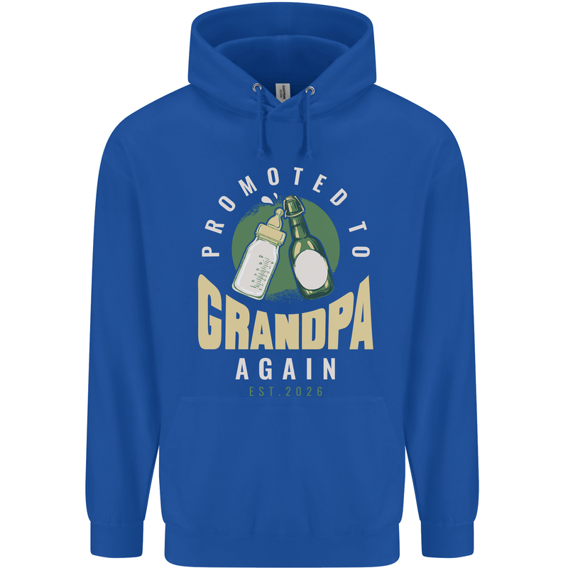 Promoted to Grandpa Est. 2026 Childrens Kids Hoodie Royal Blue