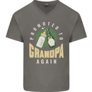 Promoted to Grandpa Est. 2026 Mens V-Neck Cotton T-Shirt Charcoal