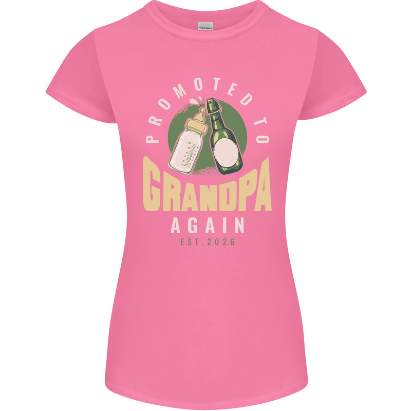 Promoted to Grandpa Est. 2026 Womens Petite Cut T-Shirt Azalea