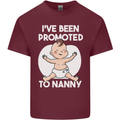 Promoted to Nanny Funny Baby Boy Girl Mens Cotton T-Shirt Tee Top Maroon