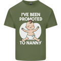 Promoted to Nanny Funny Baby Boy Girl Mens Cotton T-Shirt Tee Top Military Green