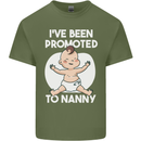 Promoted to Nanny Funny Baby Boy Girl Mens Cotton T-Shirt Tee Top Military Green