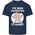Promoted to Nanny Funny Baby Boy Girl Mens Cotton T-Shirt Tee Top Navy Blue